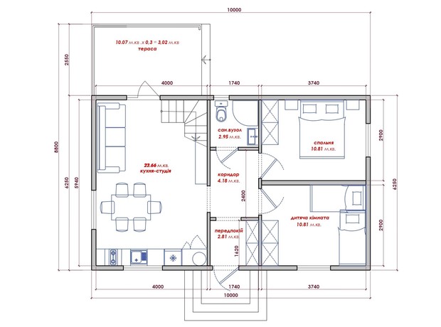 КГ Lagom Village: планировка 4-комнатной квартиры 94.53 м²