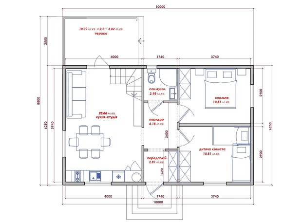 КМ Lagom Village: планування 4-кімнатної квартири 94.53 м²