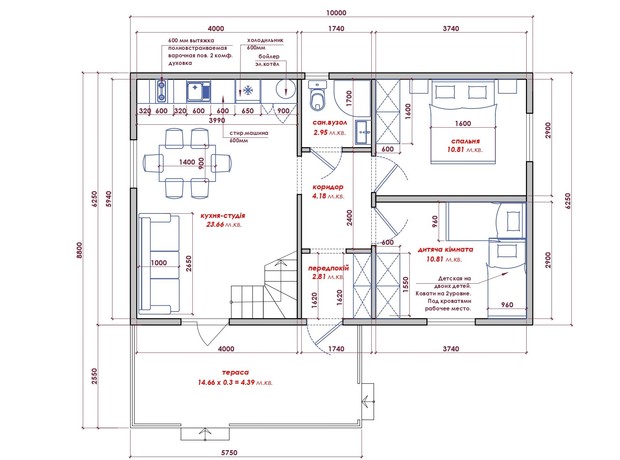 КМ Lagom Village: планування 4-кімнатної квартири 94.17 м²