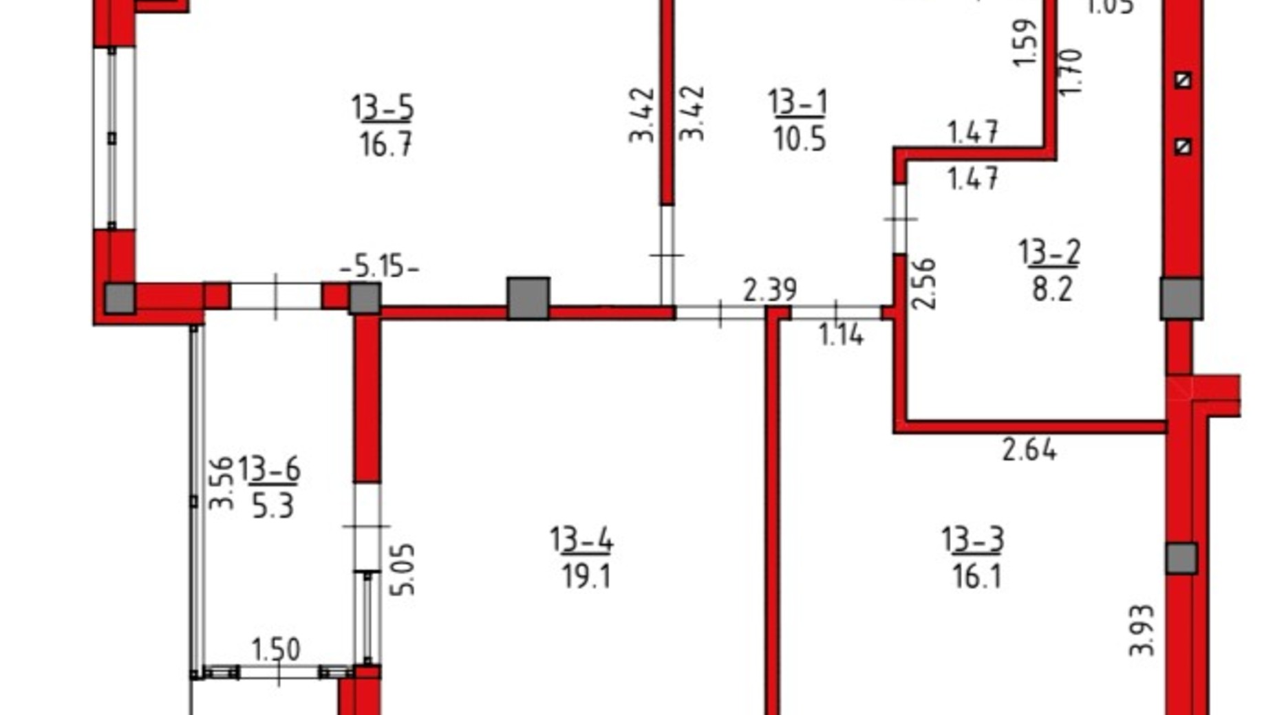 Планировка 2-комнатной квартиры в ЖК Hygge 75.5 м², фото 555931