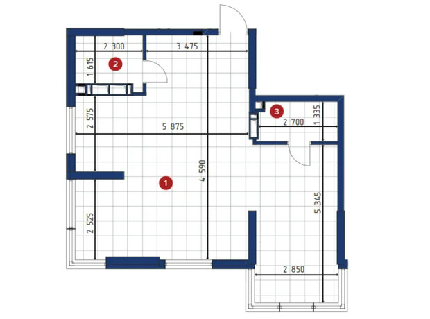 ЖК 4U: планировка 2-комнатной квартиры 60 м²