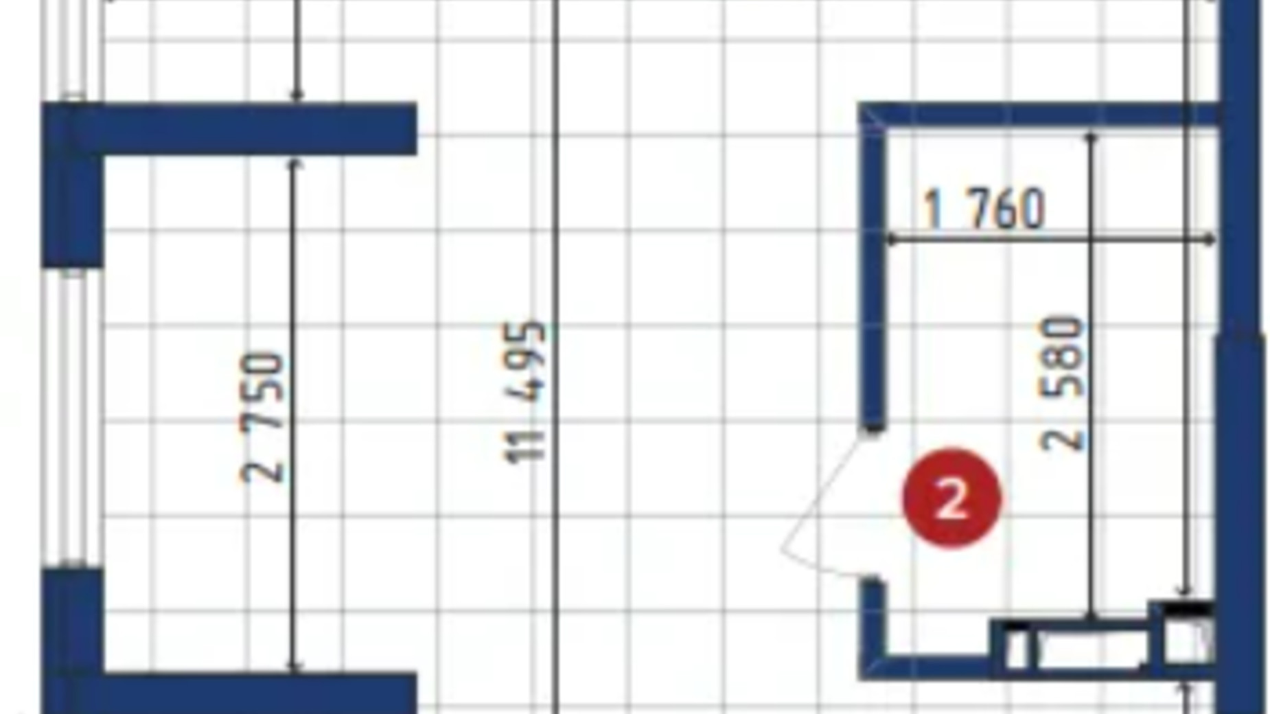 Планування 2-кімнатної квартири в ЖК 4U 56.19 м², фото 556647