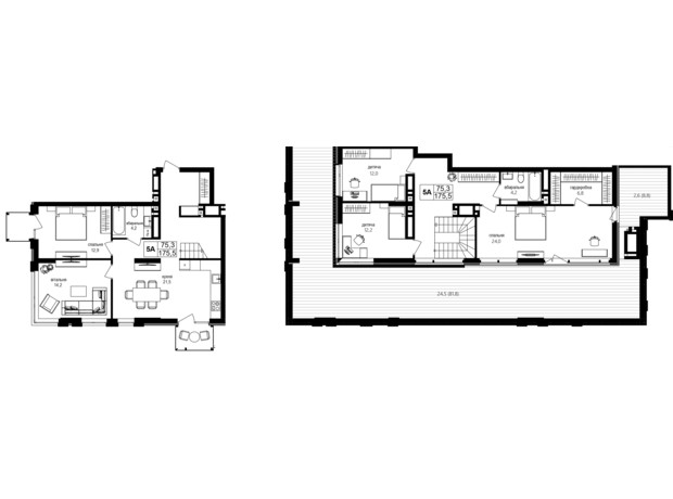 ЖК Central Park Vinnytsia: планування 5-кімнатної квартири 174.5 м²