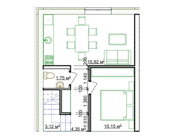 КГ Солнечный дом 2: планировка 3-комнатной квартиры 75 м²