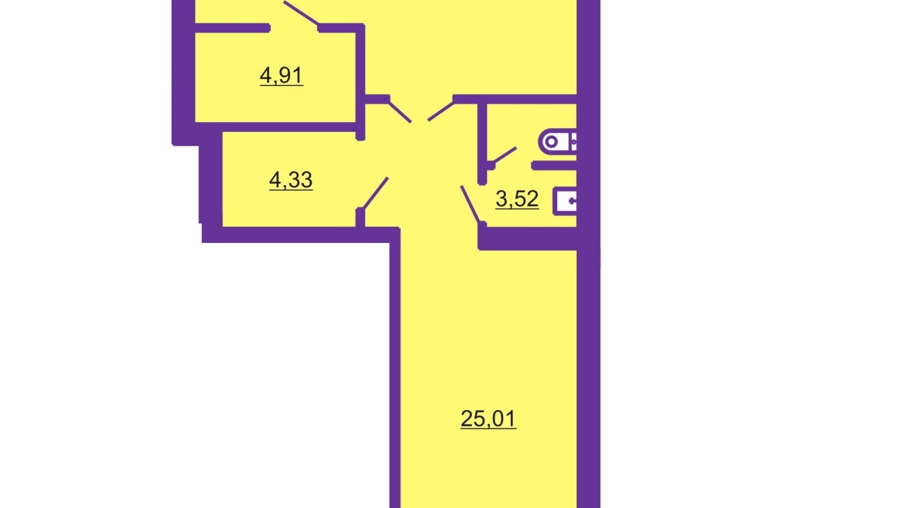 Планировка помещения в ЖК Шевченковский гай 70.34 м², фото 55699