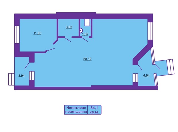 ЖК Шевченковский гай: планировка помощения 84.1 м²