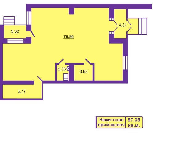 ЖК Шевченковский гай: планировка помощения 97.35 м²