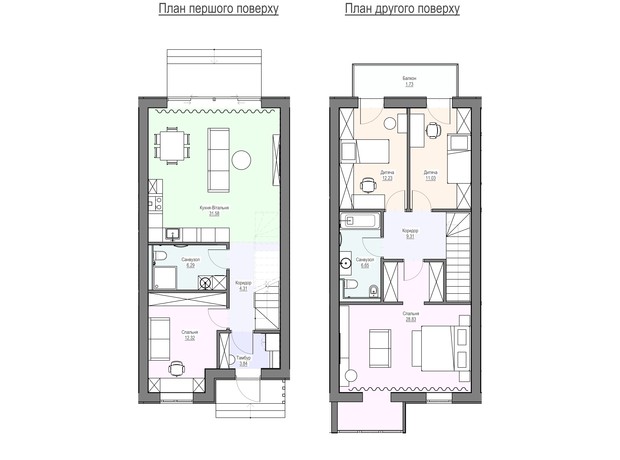 Таунхаус Romankiv Village: планировка 4-комнатной квартиры 124.62 м²