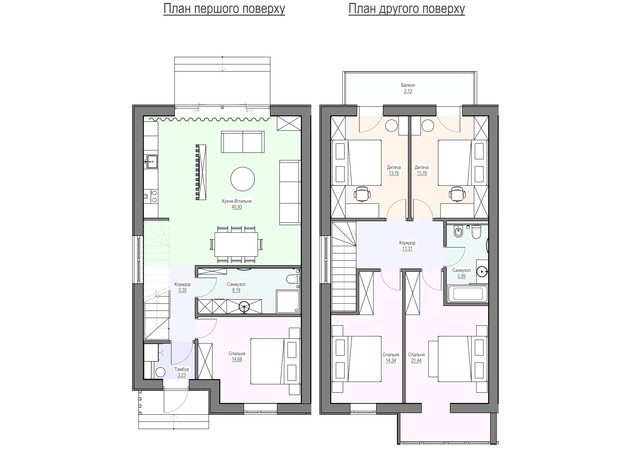 Таунхаус Romankiv Village: планування 5-кімнатної квартири 153.04 м²