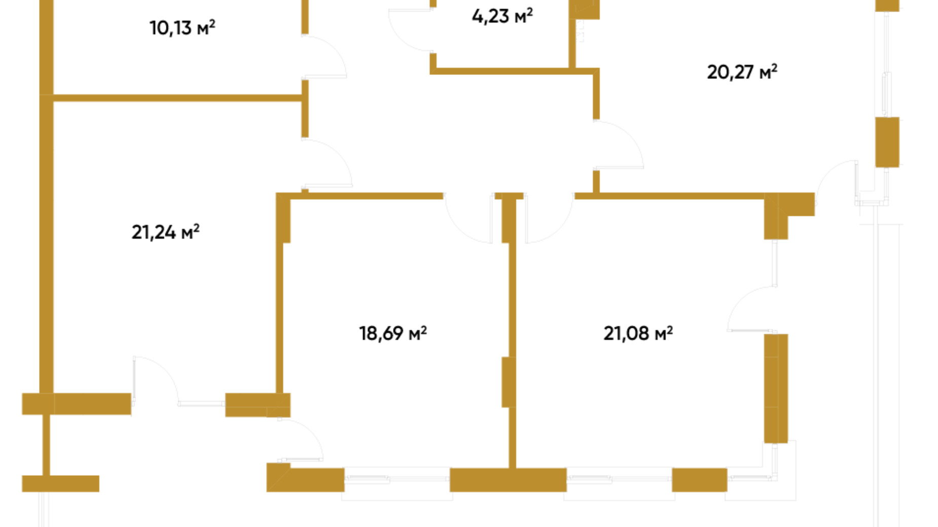 Планування 3-кімнатної квартири в ЖК Озера Йозефа 117.75 м², фото 557072