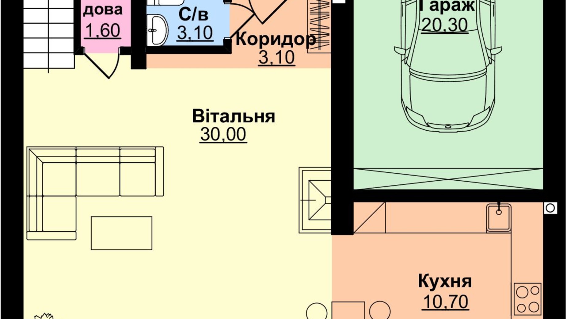 Планировка таунхауса в КГ Zlagoda City 219 м², фото 557151