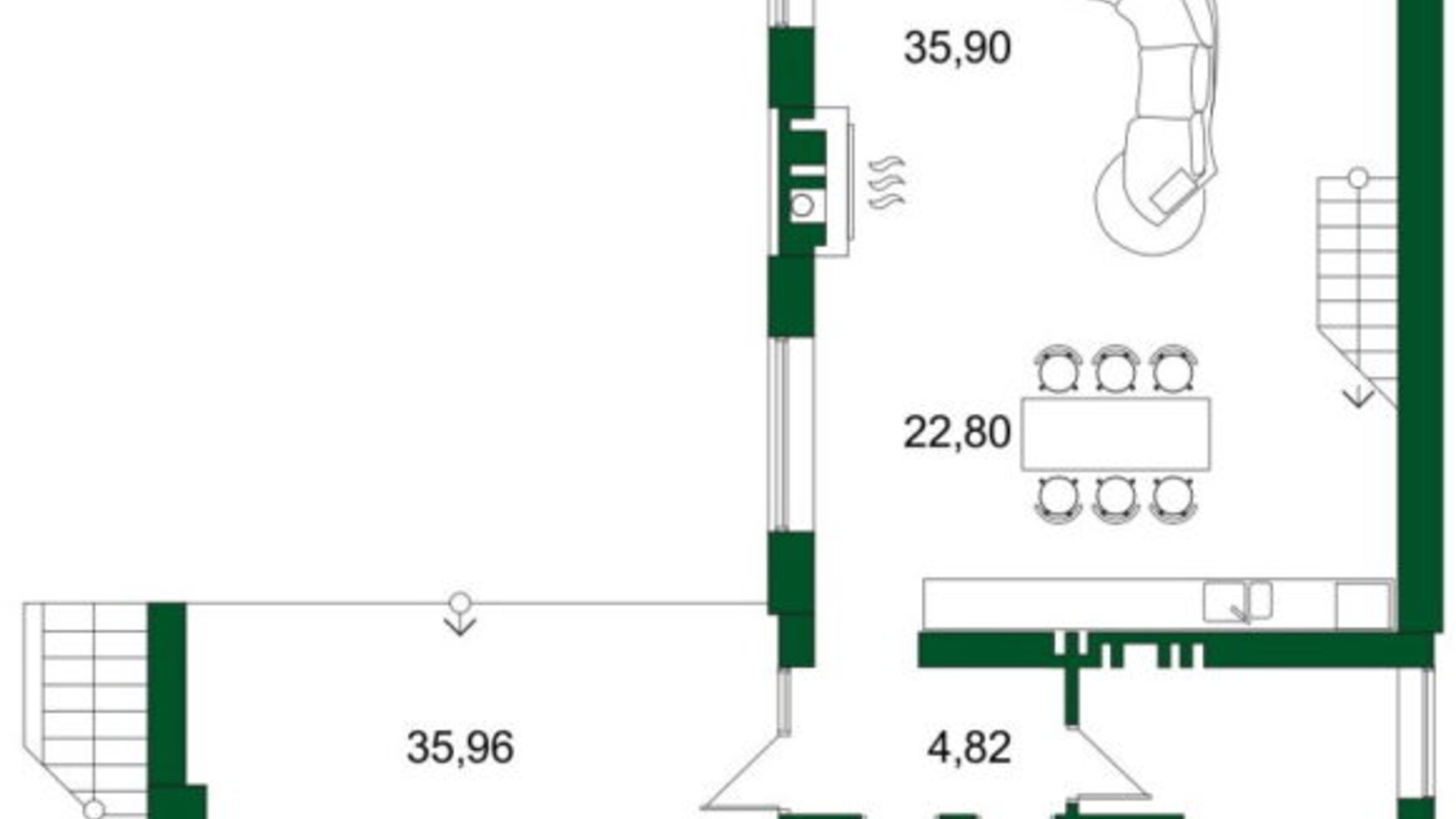 Планировка коттеджа в КГ Белгравия 177.75 м², фото 558478