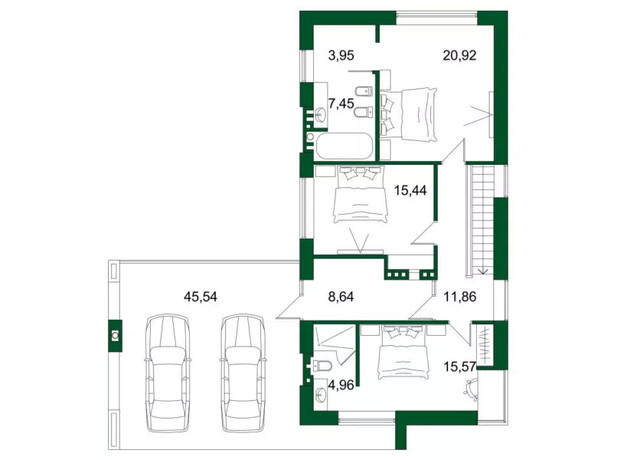 КГ Белгравия: планировка 3-комнатной квартиры 177.75 м²