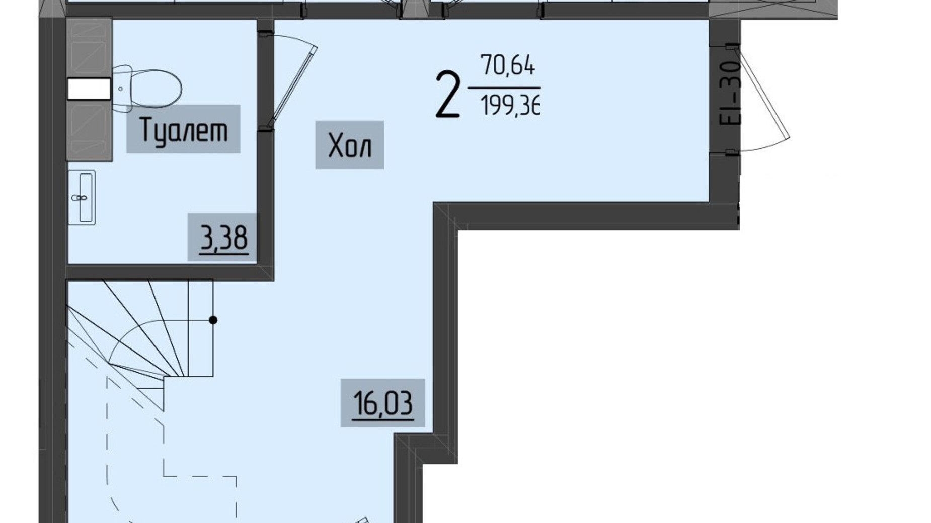 Планировка много­уровневой квартиры в ЖК Аметист 117.02 м², фото 558549