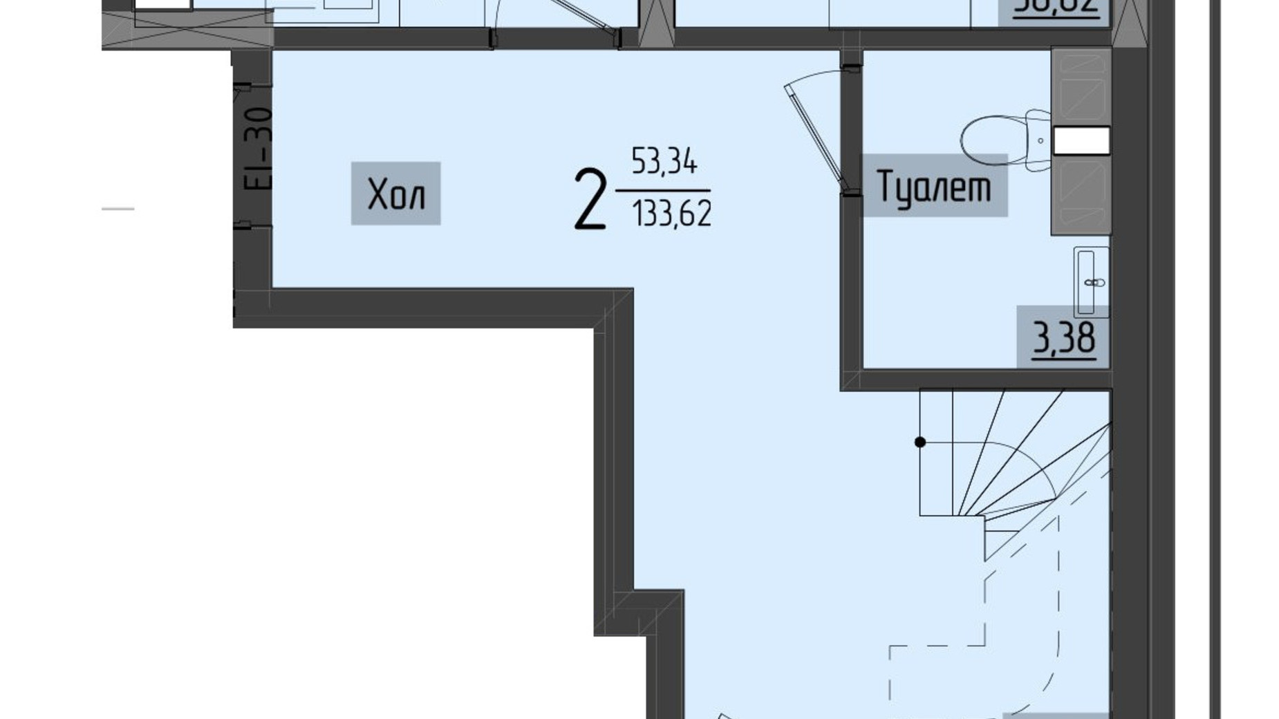 Планировка много­уровневой квартиры в ЖК Аметист 116.95 м², фото 558561