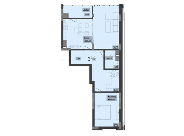 ЖК Аметист: планування 4-кімнатної квартири 116.95 м²