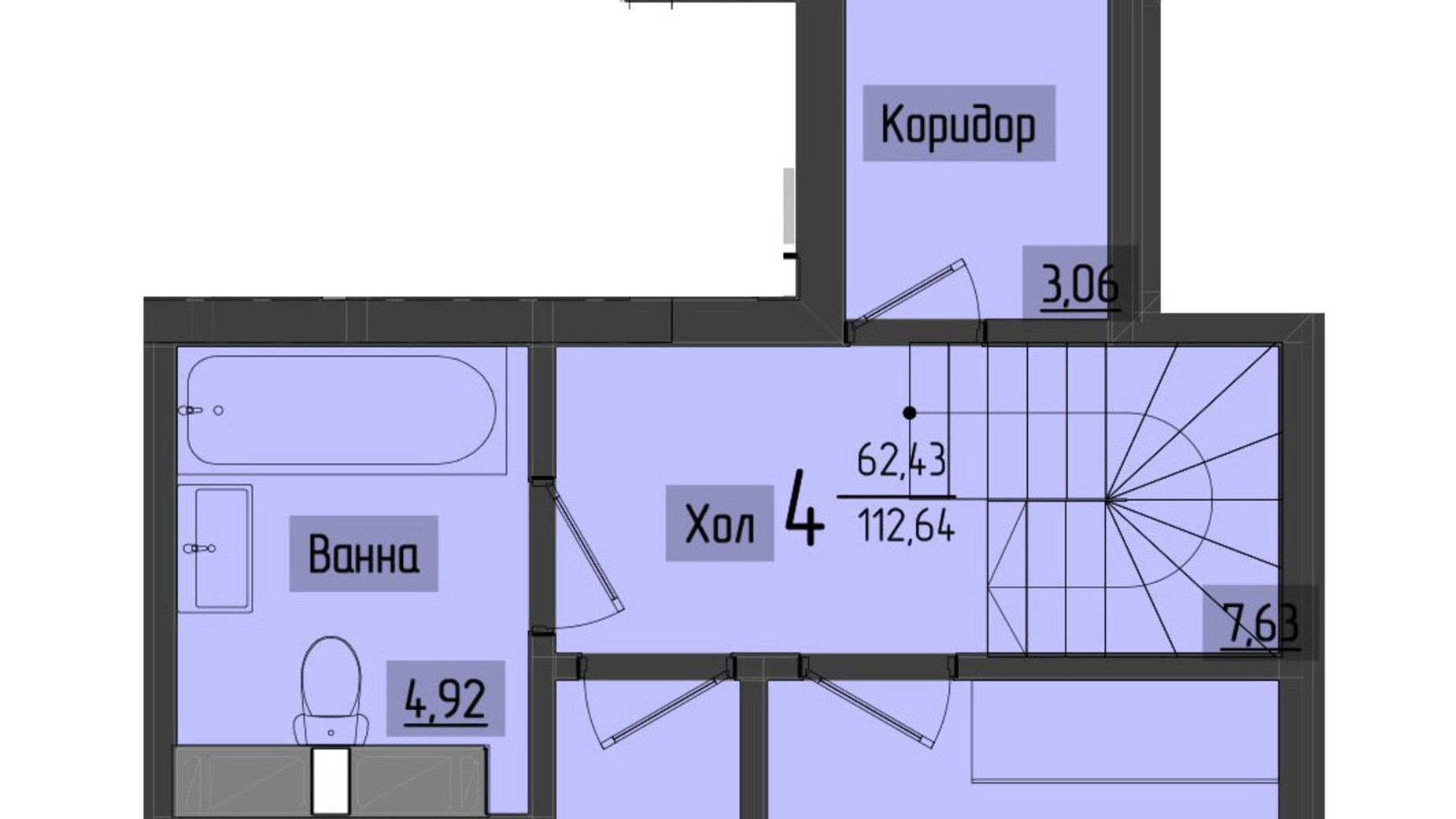 Планировка много­уровневой квартиры в ЖК Аметист 111.72 м², фото 558585