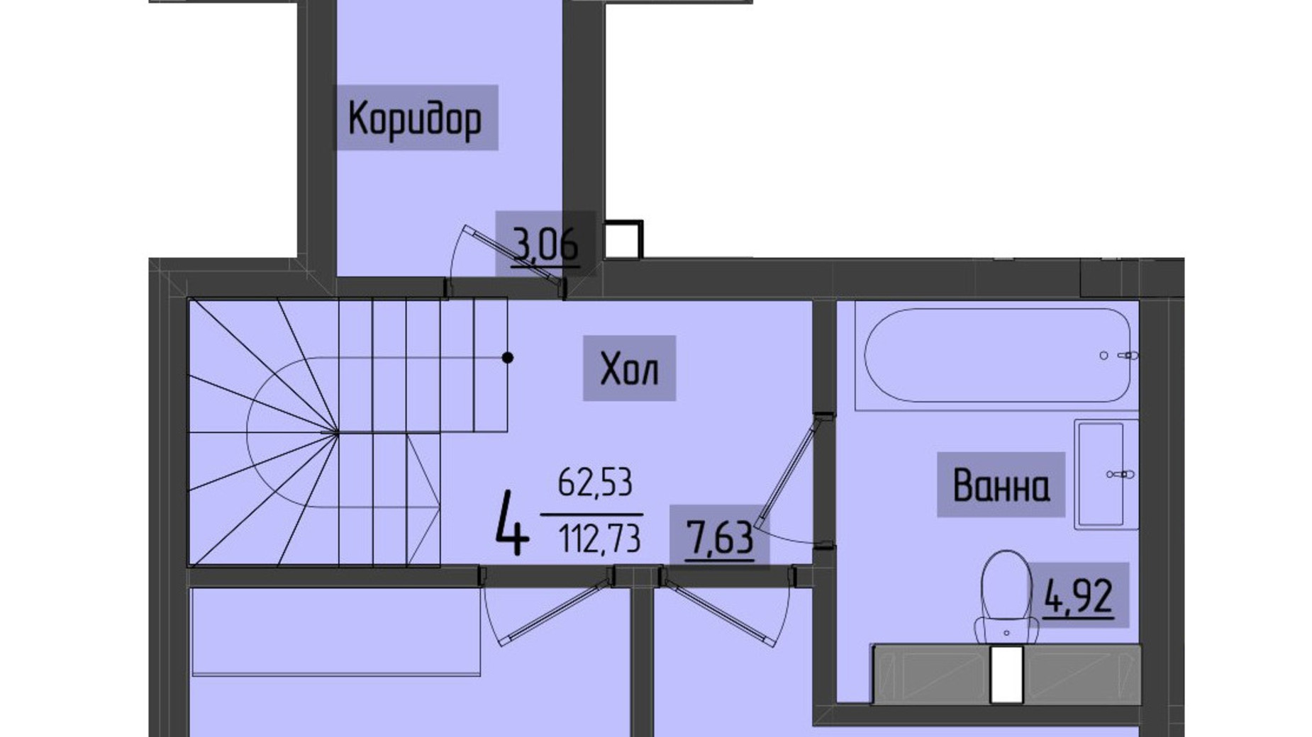 Планування багато­рівневої квартири в ЖК Аметист 112.01 м², фото 558586