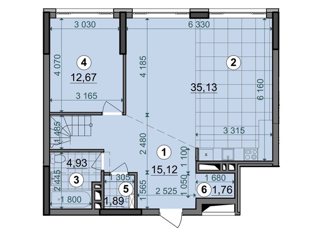 ЖК Dibrova Park: планування 3-кімнатної квартири 171.21 м²