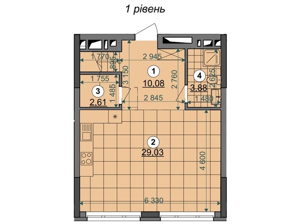 ЖК Dibrova Park: планировка 3-комнатной квартиры 160.62 м²