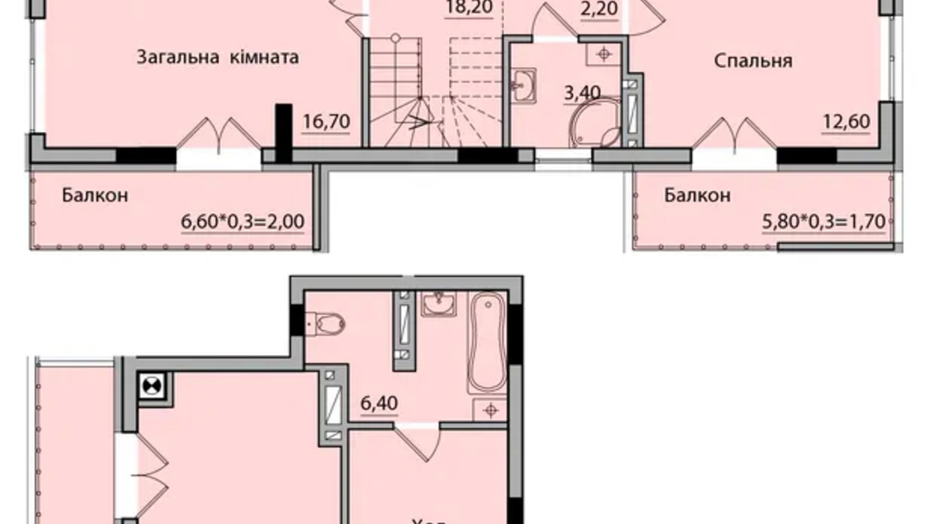 Планировка 4-комнатной квартиры в ЖК Панорама 130.2 м², фото 559180