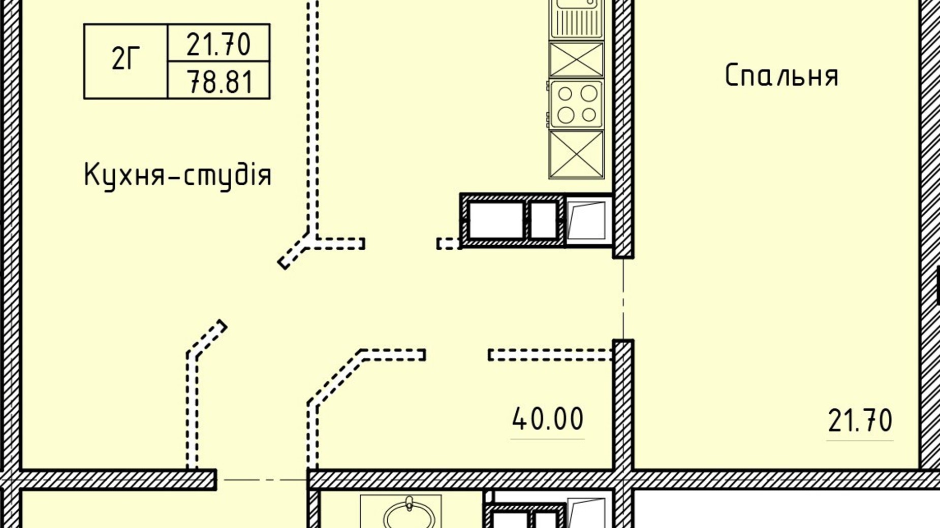 Планування 2-кімнатної квартири в ЖК Олімпійський 124.2 м², фото 559304