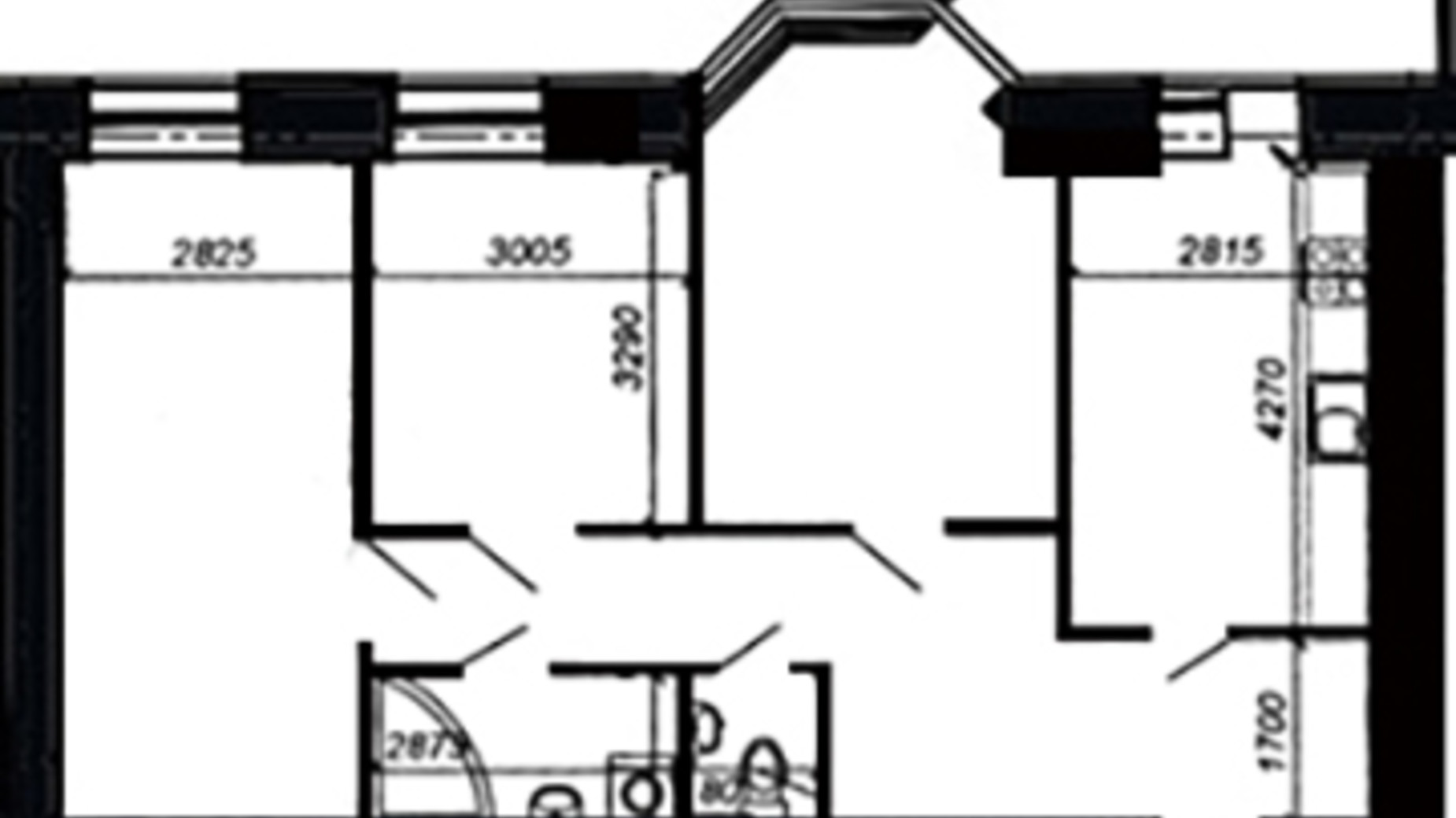 Планировка 3-комнатной квартиры в ЖК ул. Глубокая, 19 76.35 м², фото 559412