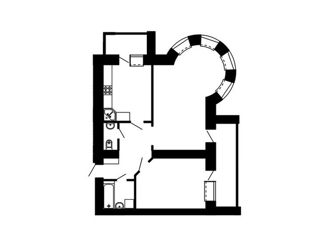 ЖК Острозький: планировка 2-комнатной квартиры 73.9 м²