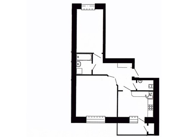 ЖК Острозький: планування 2-кімнатної квартири 63.84 м²