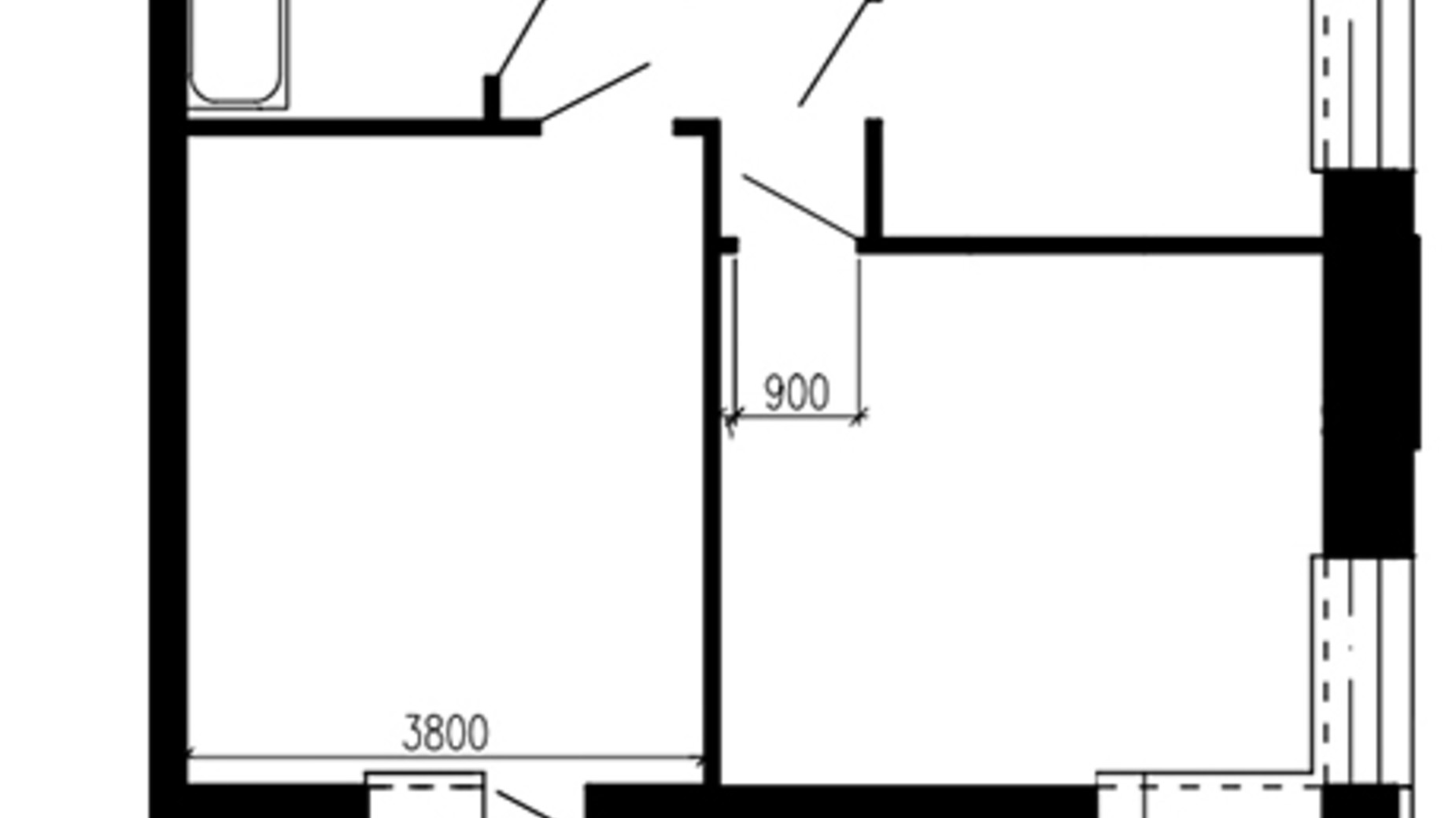 Планировка 2-комнатной квартиры в ЖК Острозький 57.18 м², фото 559462