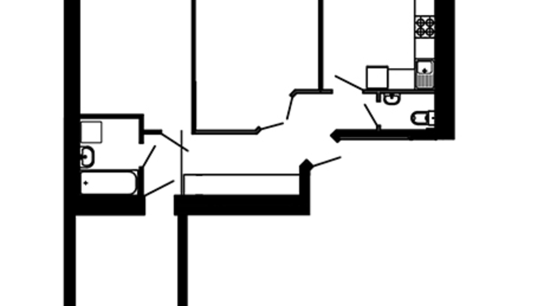 Планировка 3-комнатной квартиры в ЖК ул. Владимира Великого 84.33 м², фото 559625