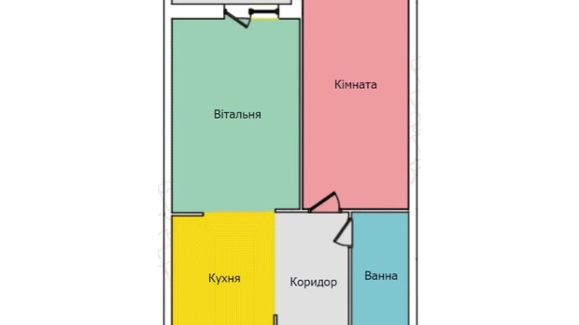 Планировка 1-комнатной квартиры в ЖК Киевский 52.3 м², фото 560753