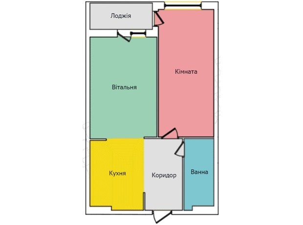 ЖК Київський: планування 1-кімнатної квартири 52.3 м²