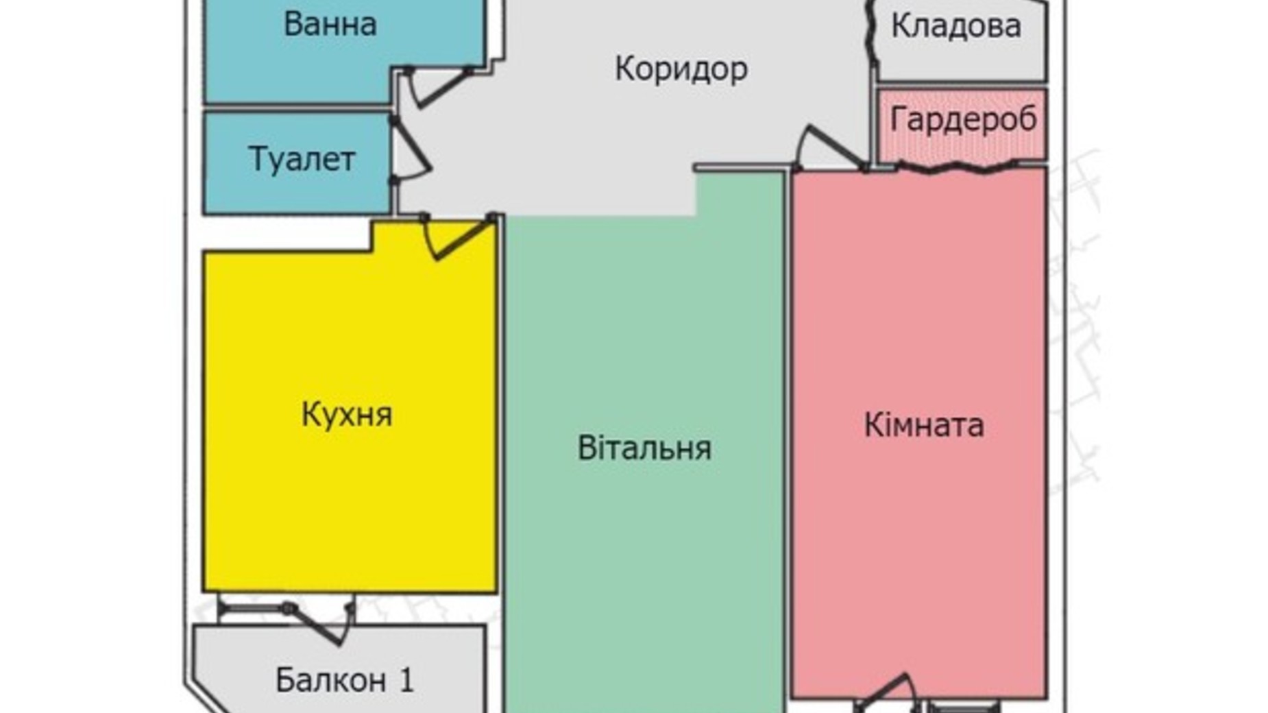 Планировка 2-комнатной квартиры в ЖК Киевский 69.5 м², фото 560754