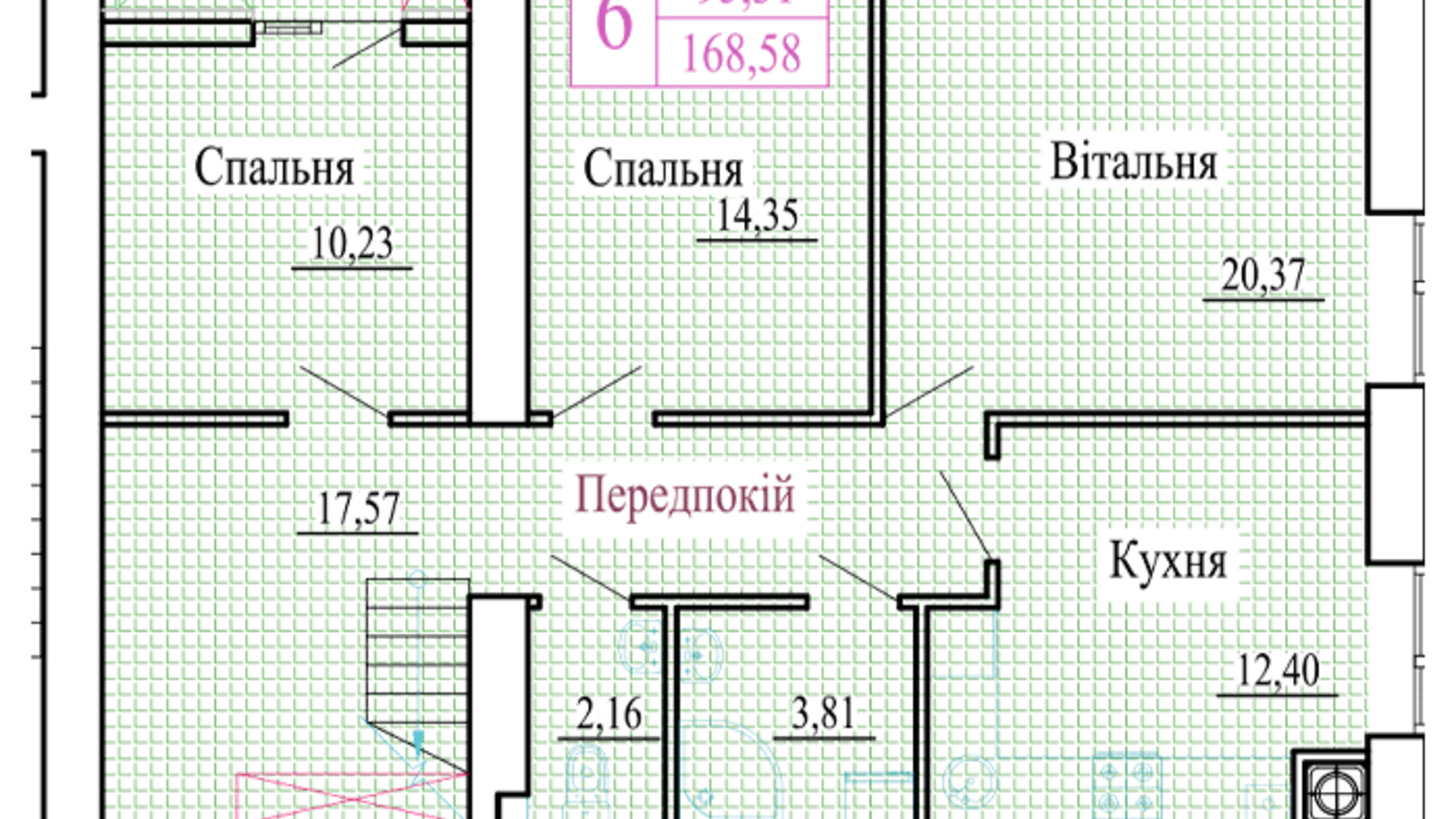 Планування багато­рівневої квартири в ЖК Атмосфера 168.58 м², фото 561193