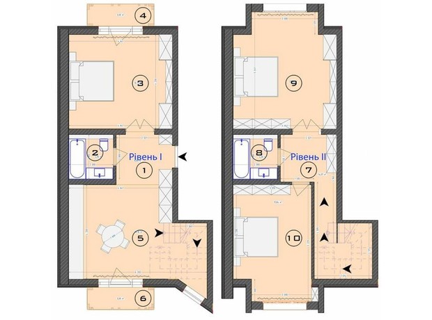 ЖК Трояндовий: планування 3-кімнатної квартири 117.5 м²