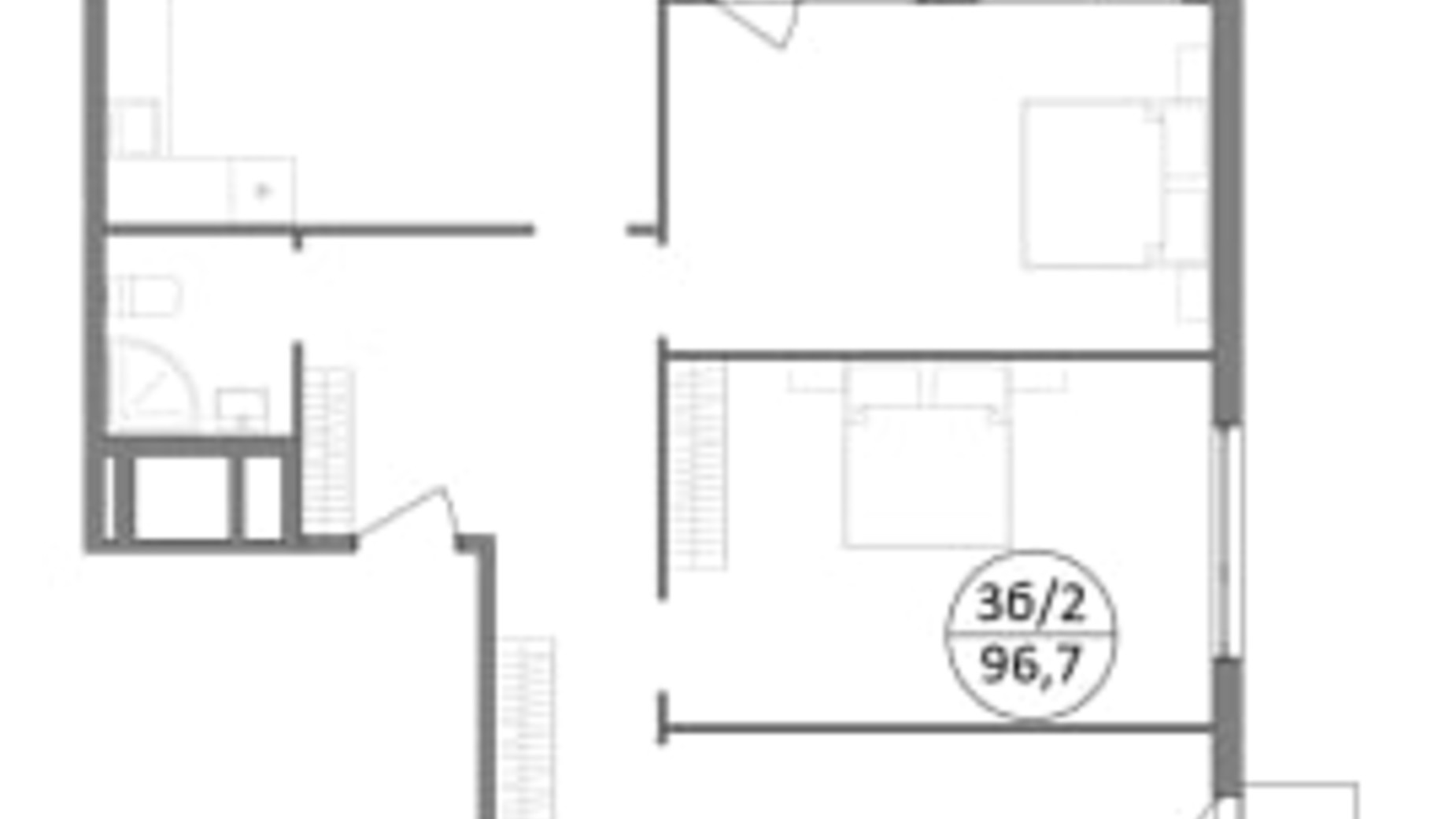 Планування 3-кімнатної квартири в ЖК Грінвуд-3 97.7 м², фото 562123