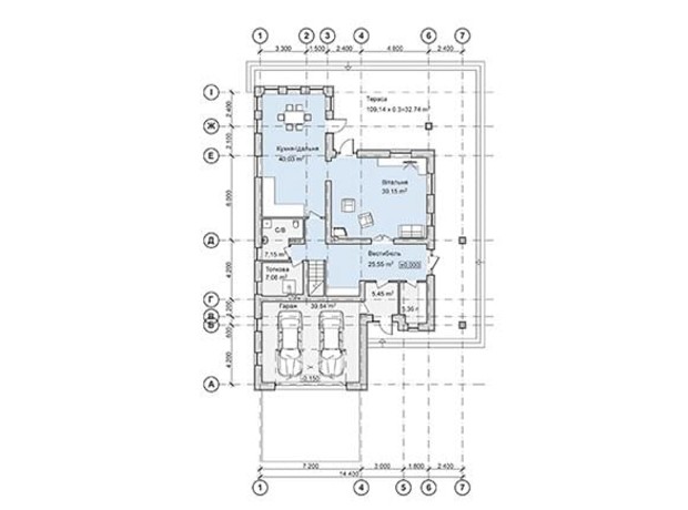 КГ Севериновка: планировка 3-комнатной квартиры 436.19 м²