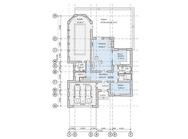 КГ Севериновка: планировка 4-комнатной квартиры 546.62 м²