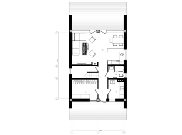 КГ Besora: планировка 4-комнатной квартиры 150 м²