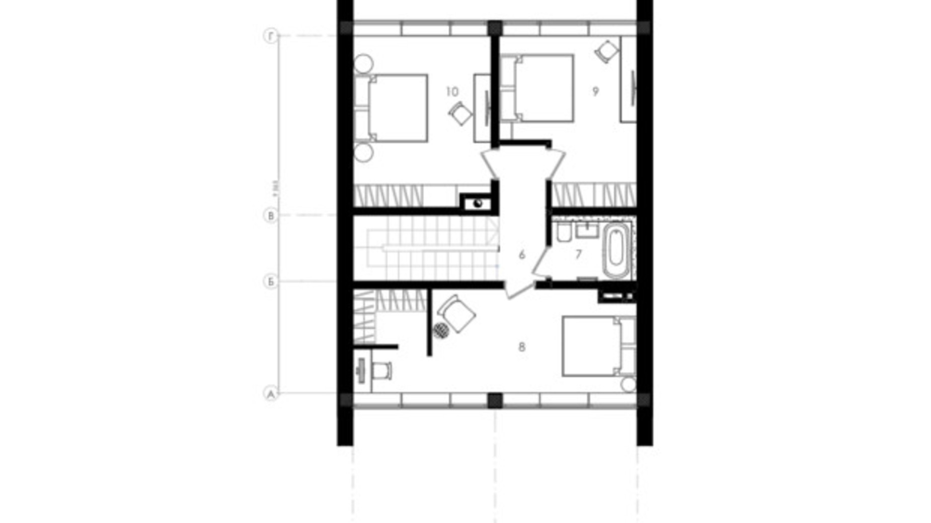 Планировка коттеджа в КГ Besora 150 м², фото 562251