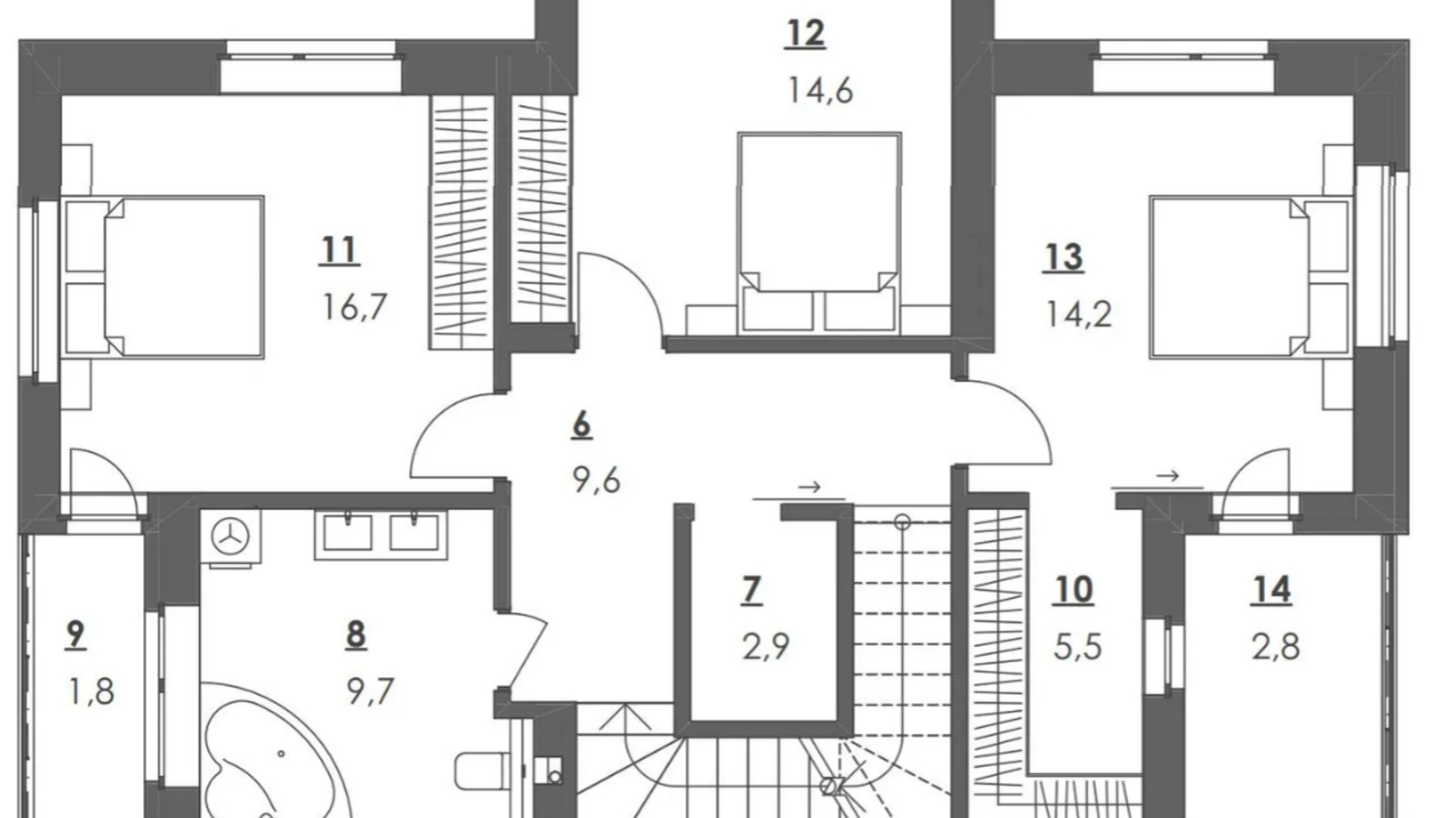 Планировка коттеджа в Коттеджи Липові Роси 138.2 м², фото 563175