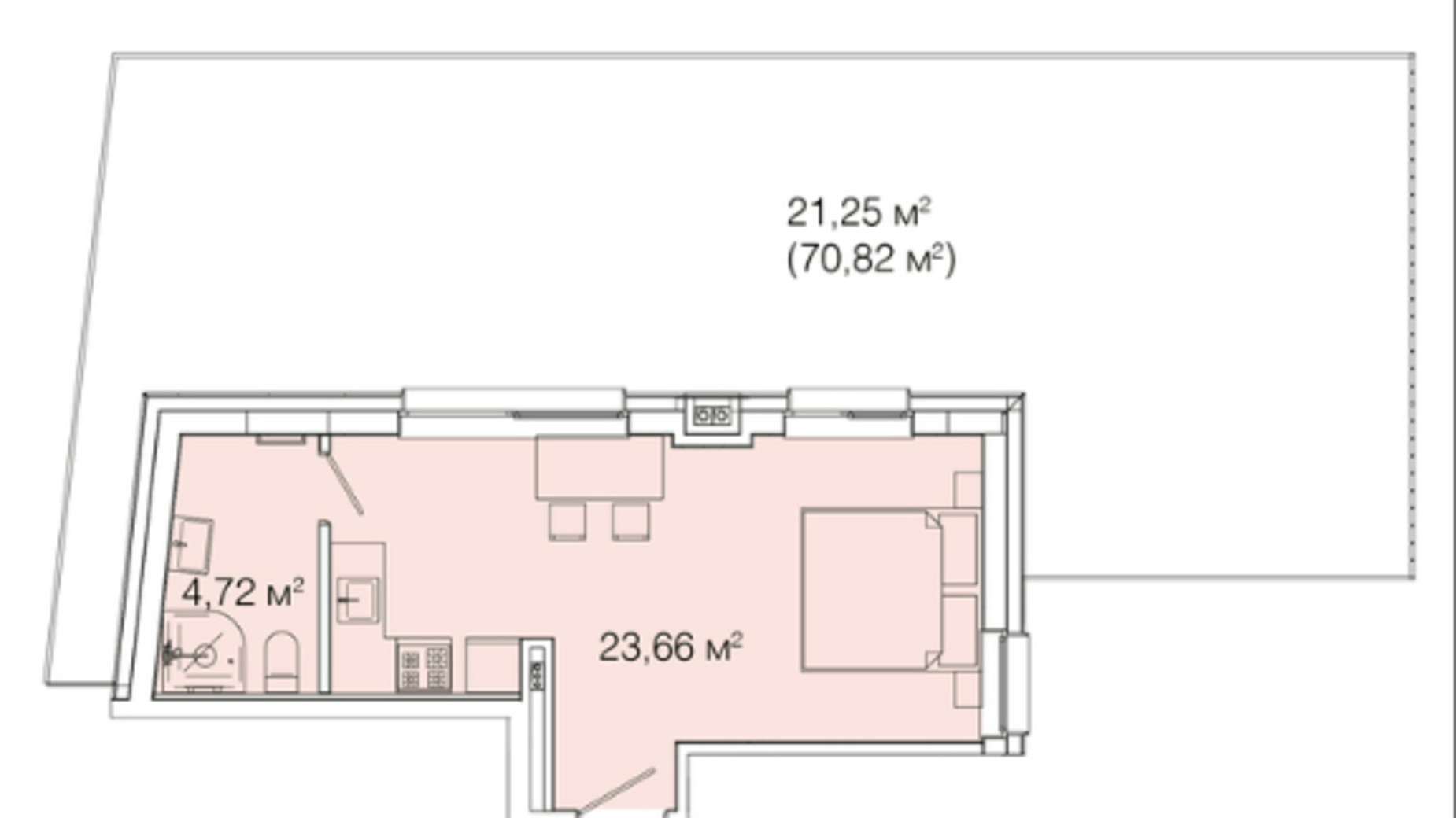 Планировка апартаментов в Апарт-комплекс Smart House 49.63 м², фото 563343