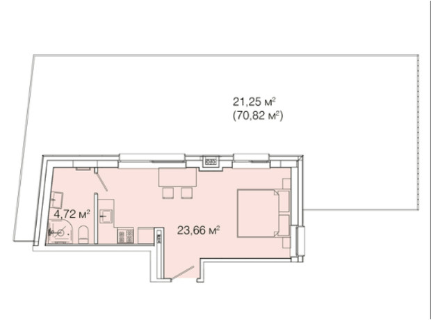 Апарт-комплекс Smart House: планировка 1-комнатной квартиры 49.63 м²