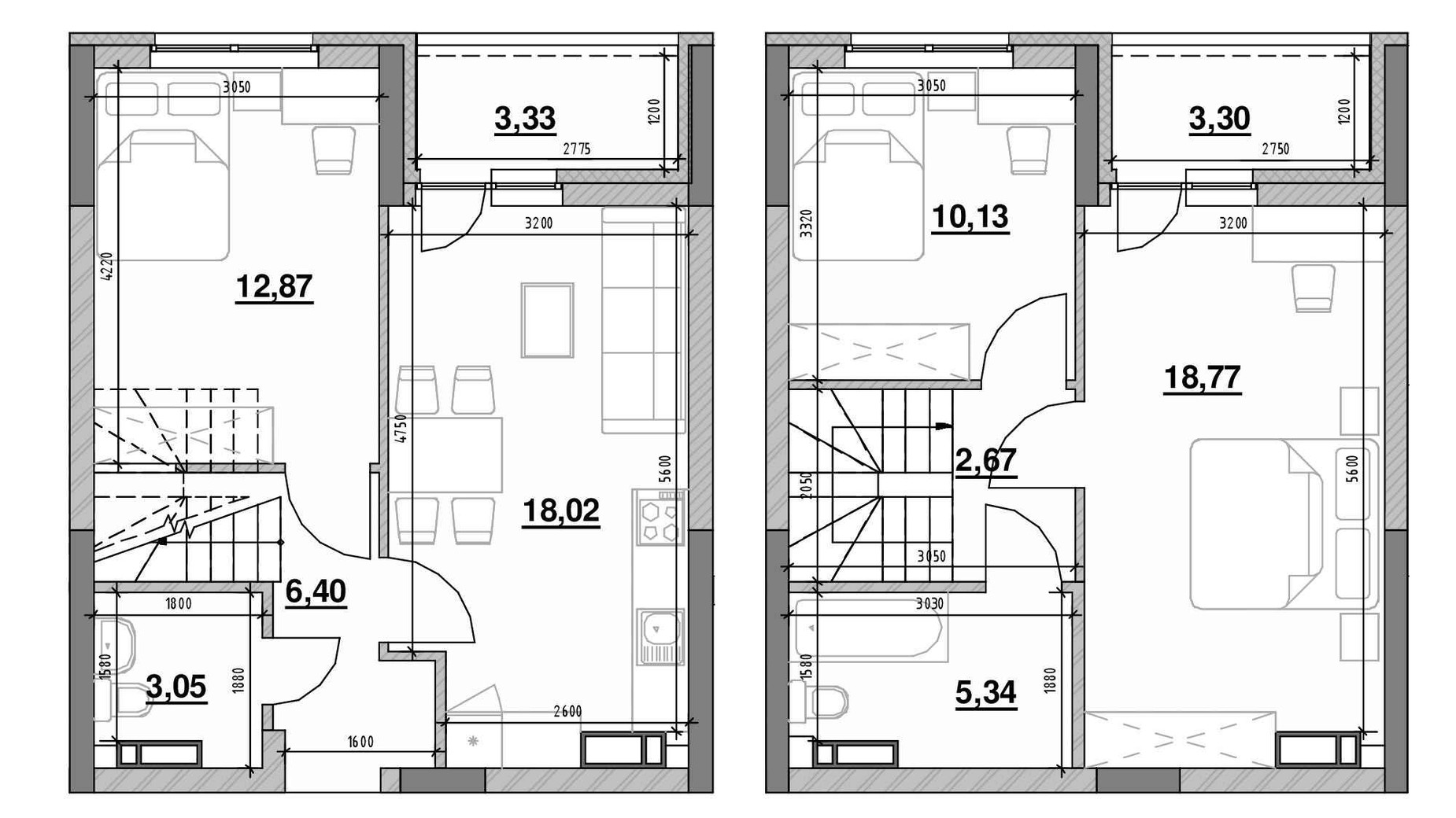 Планировка много­уровневой квартиры в ЖК Ok'Land 83.88 м², фото 563379