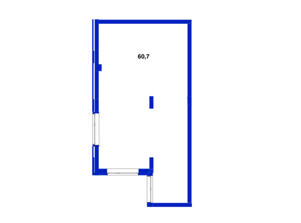 ЖК Utlandia 2: планування приміщення 60.7 м²