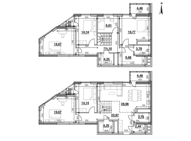 ЖК Nordica Residence: планування 6-кімнатної квартири 197.75 м²