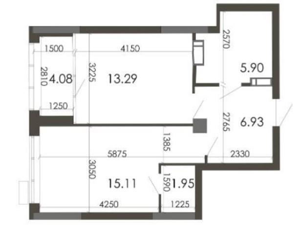 ЖК Star City: планировка 1-комнатной квартиры 47.25 м²