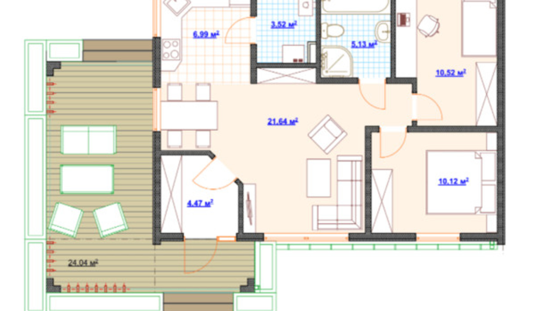 Планировка коттеджа в КГ Hausplusland Колонщина 87 м², фото 564982