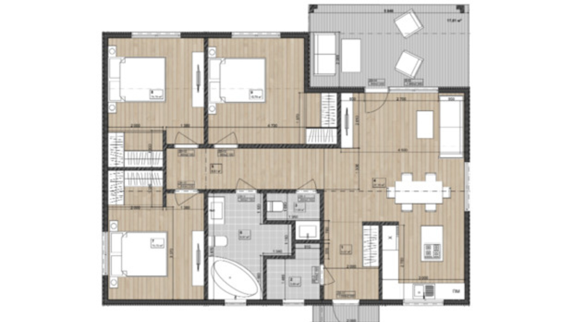 Планировка коттеджа в КГ Hausplusland Колонщина 126 м², фото 564989